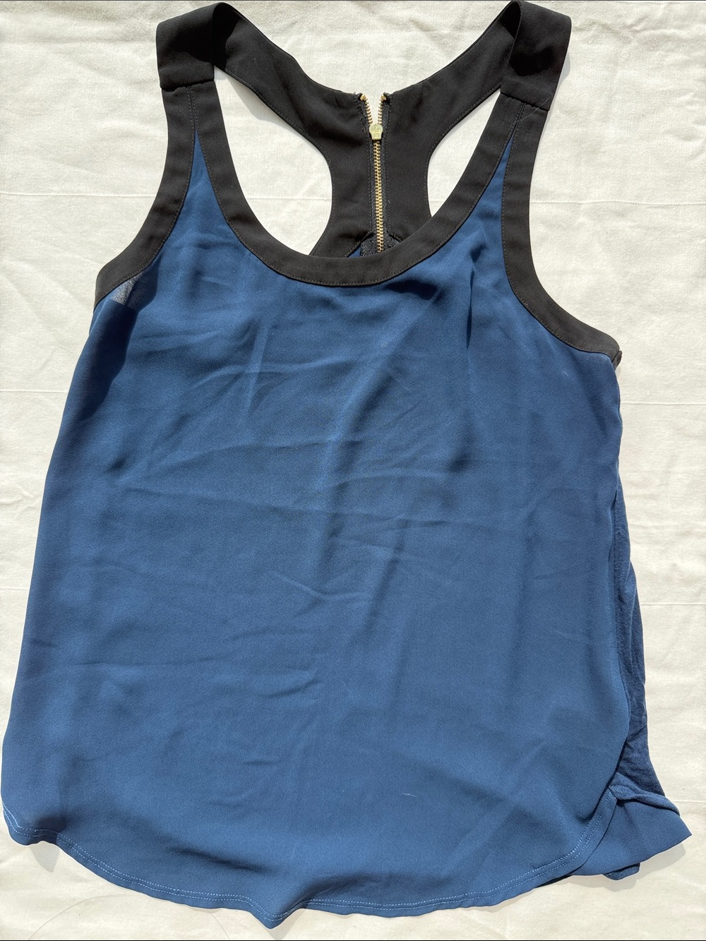 Express Navy Tank with Black Trim and Gold Zip